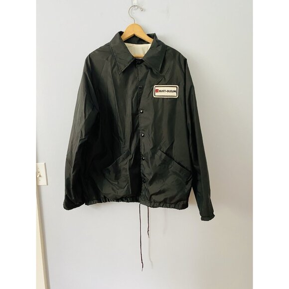Vintage Rust-Oleum Jacket, Size Large, Black Jacket Rust-Oleum Patch - Picture 2 of 14